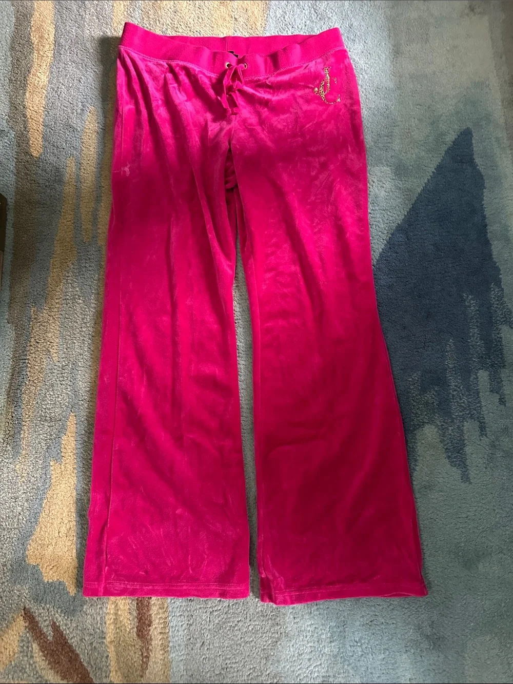 Juicy Couture Hot Pink Velour Flared Joggers